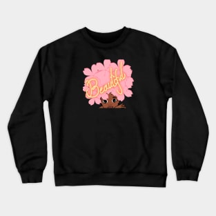 BEAUTIFUL GIRL WITH FLOWERS Crewneck Sweatshirt